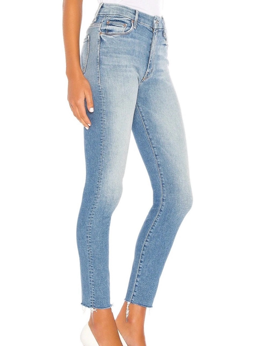 MOTHER High Waisted Looker Ankle Fray Shoot To Thrill Jeans 27